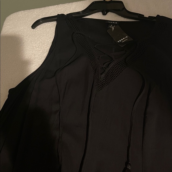 NWT LBD Black Boho Flowy Effortless Romy Modern Tank Maxi Dress Size 18-20 - Picture 5 of 10